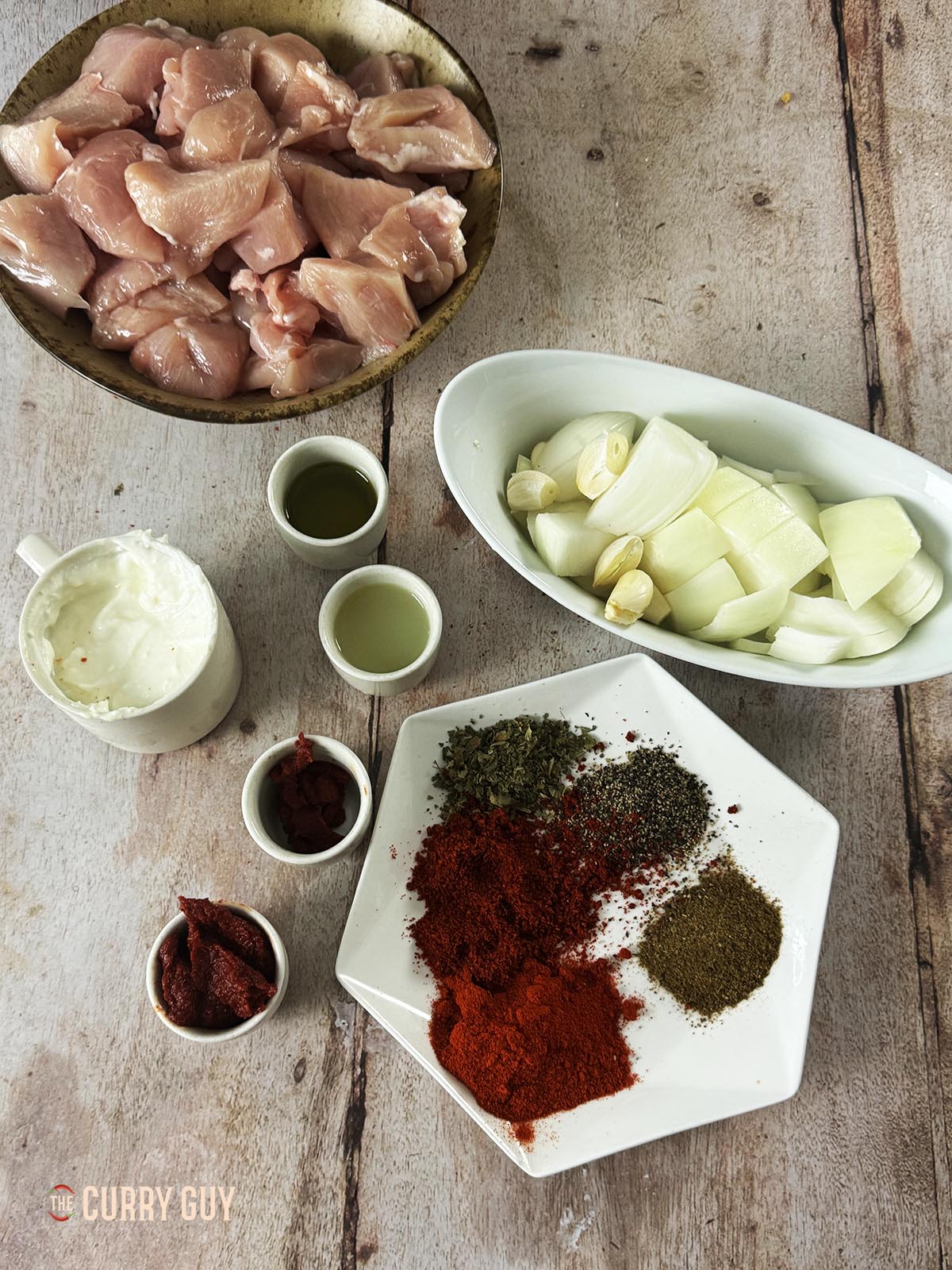 The ingredients for the recipe prepared and ready. 