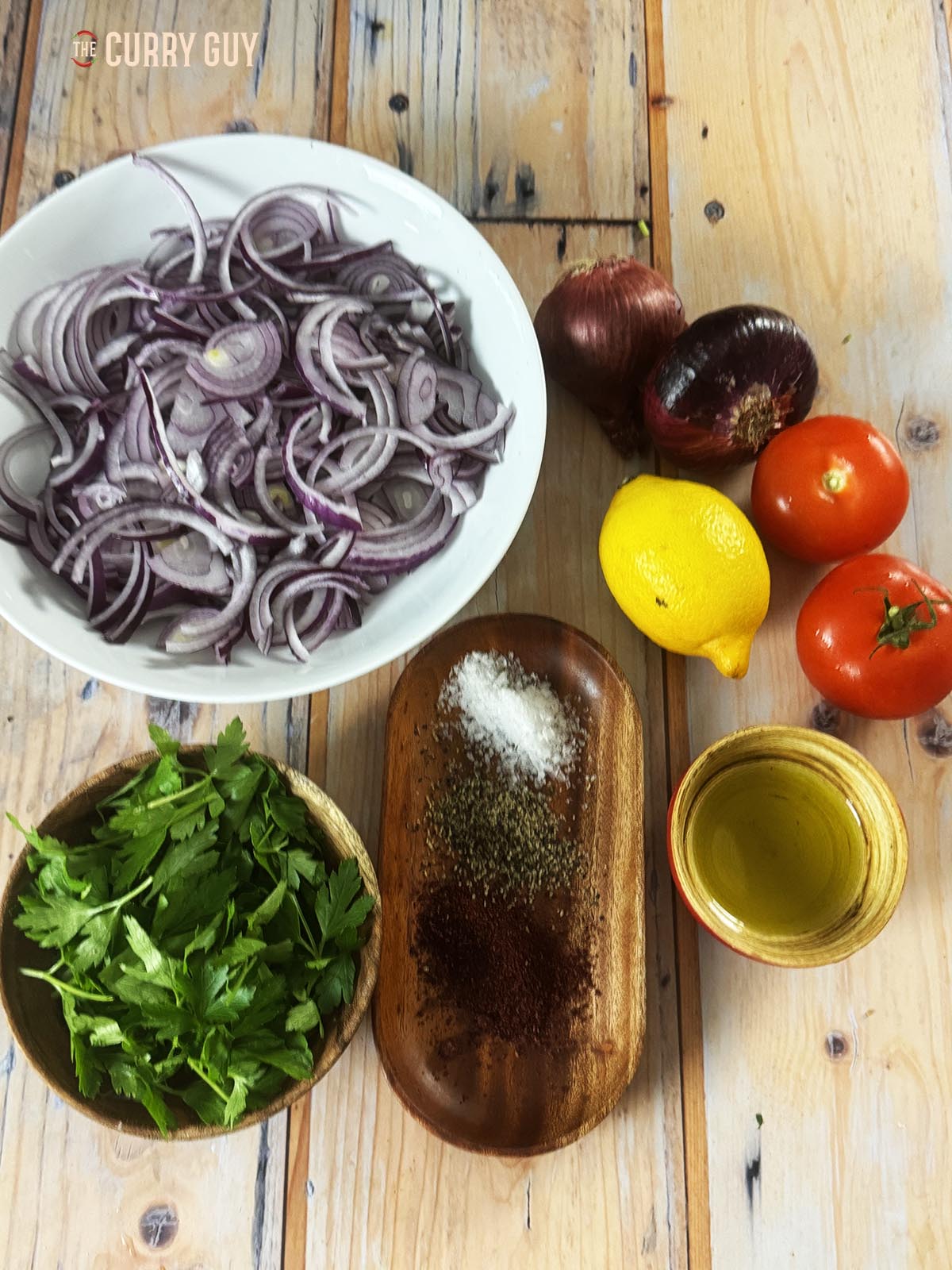 Ingredients for the salad recipe.