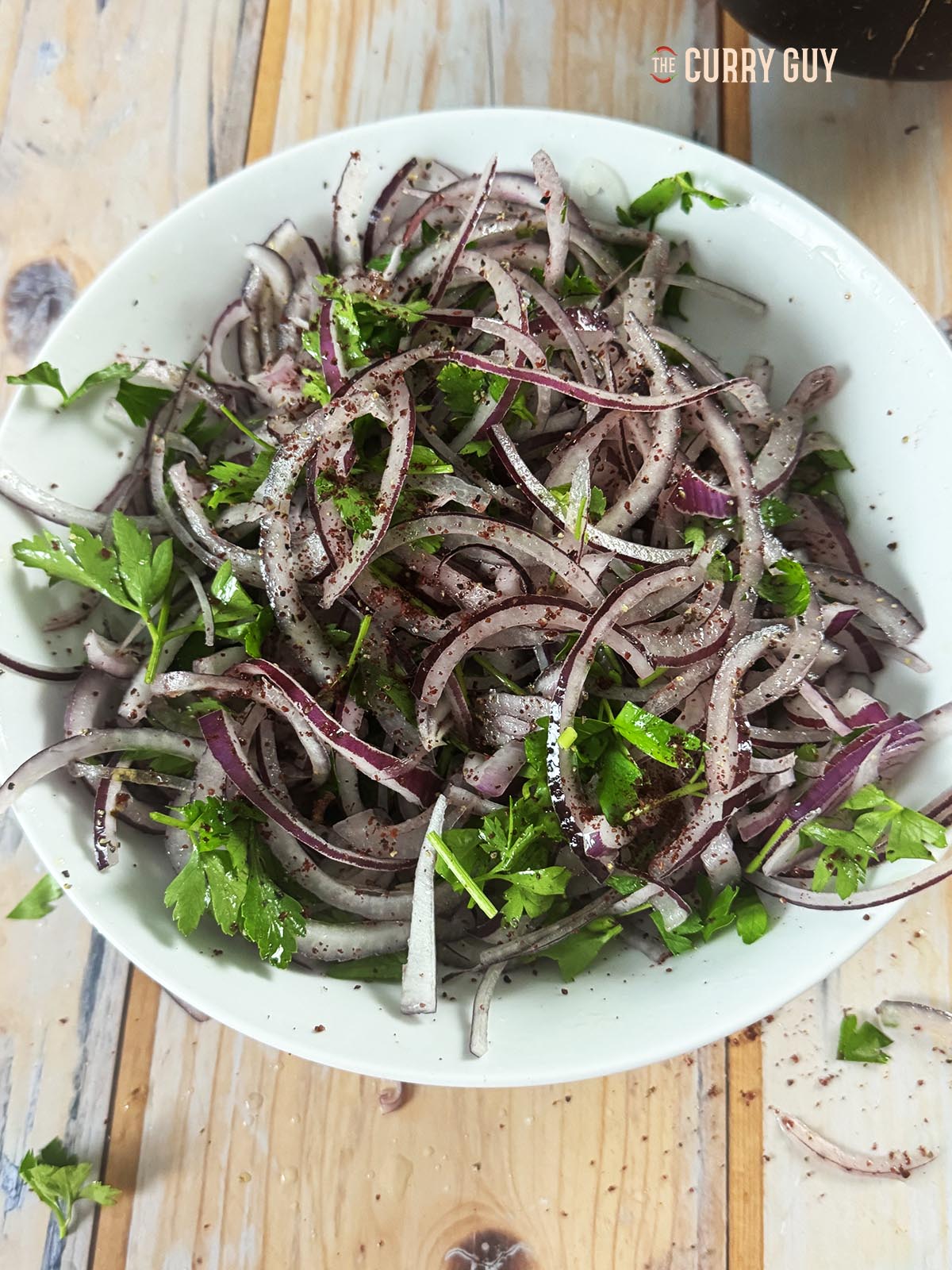 The mixed Turkish onion salad.