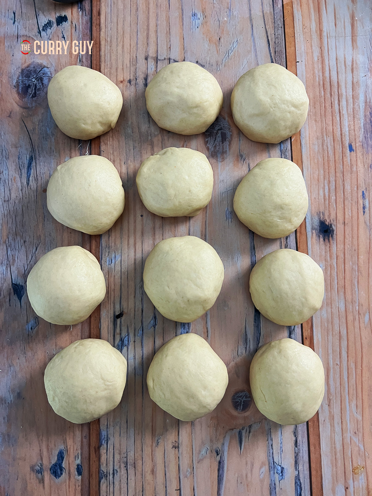 portioned dough balls for bao 