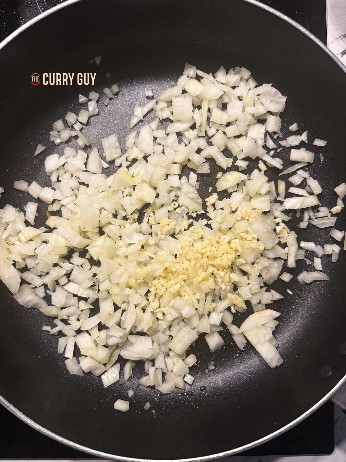 browning the onions and garlic