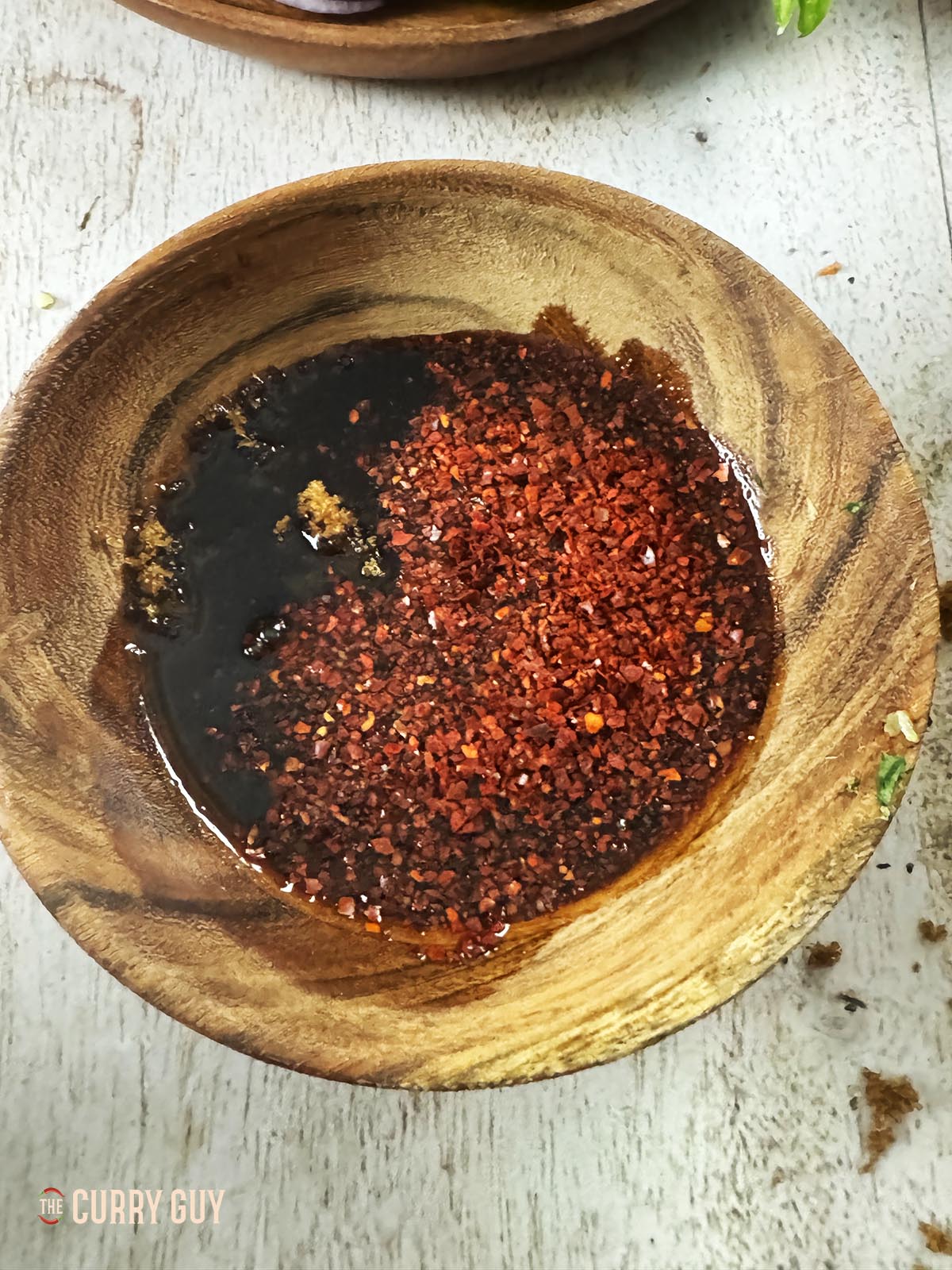 The sauce ingredients in a mixing bowl.