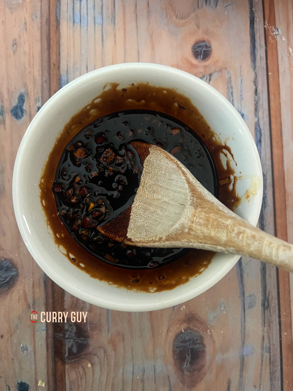 sauce ingredients for Pork belly bao in a bowl