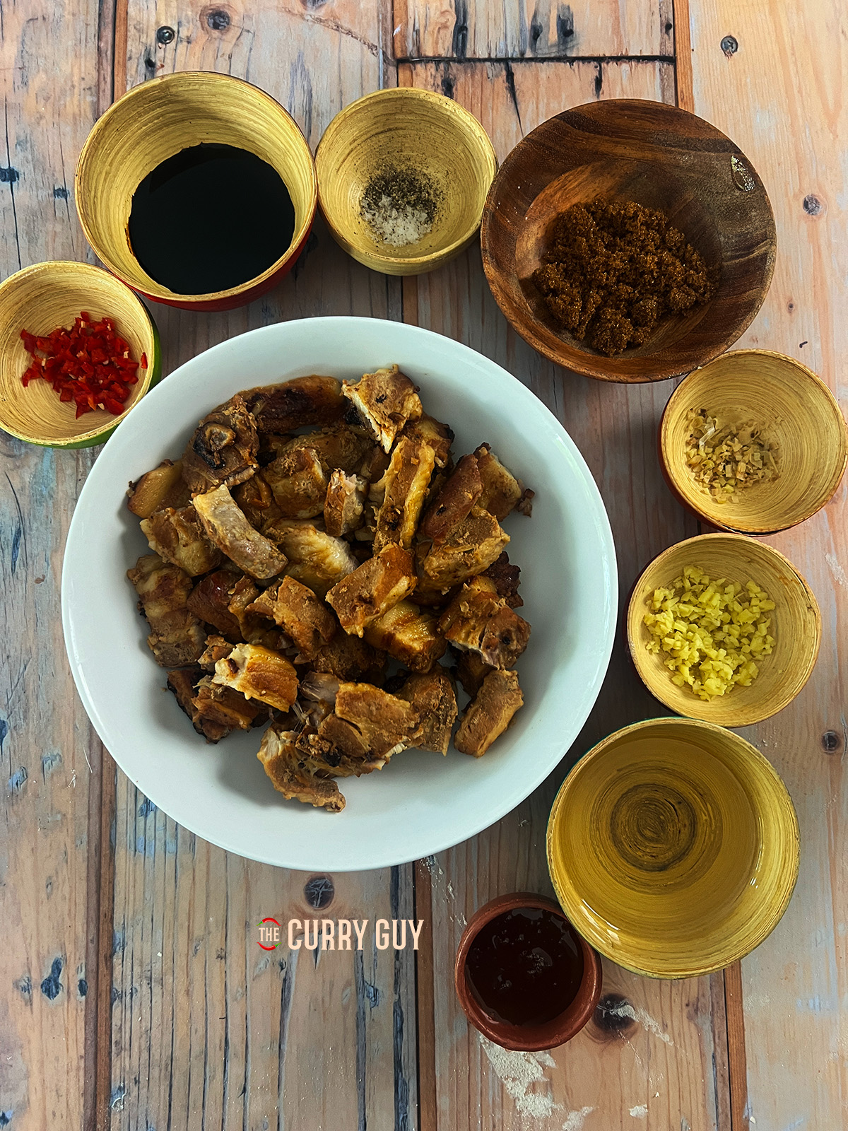 ingredients for sticky pork belly