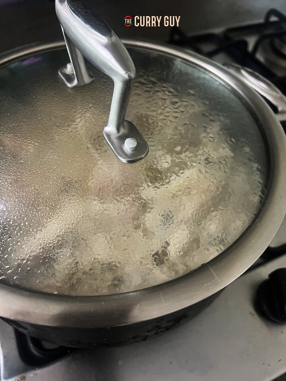 lid on a pan for the pork belly bao