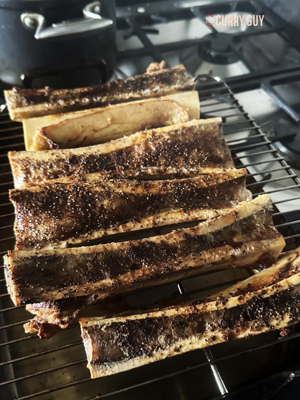 Roasted marrow bones.