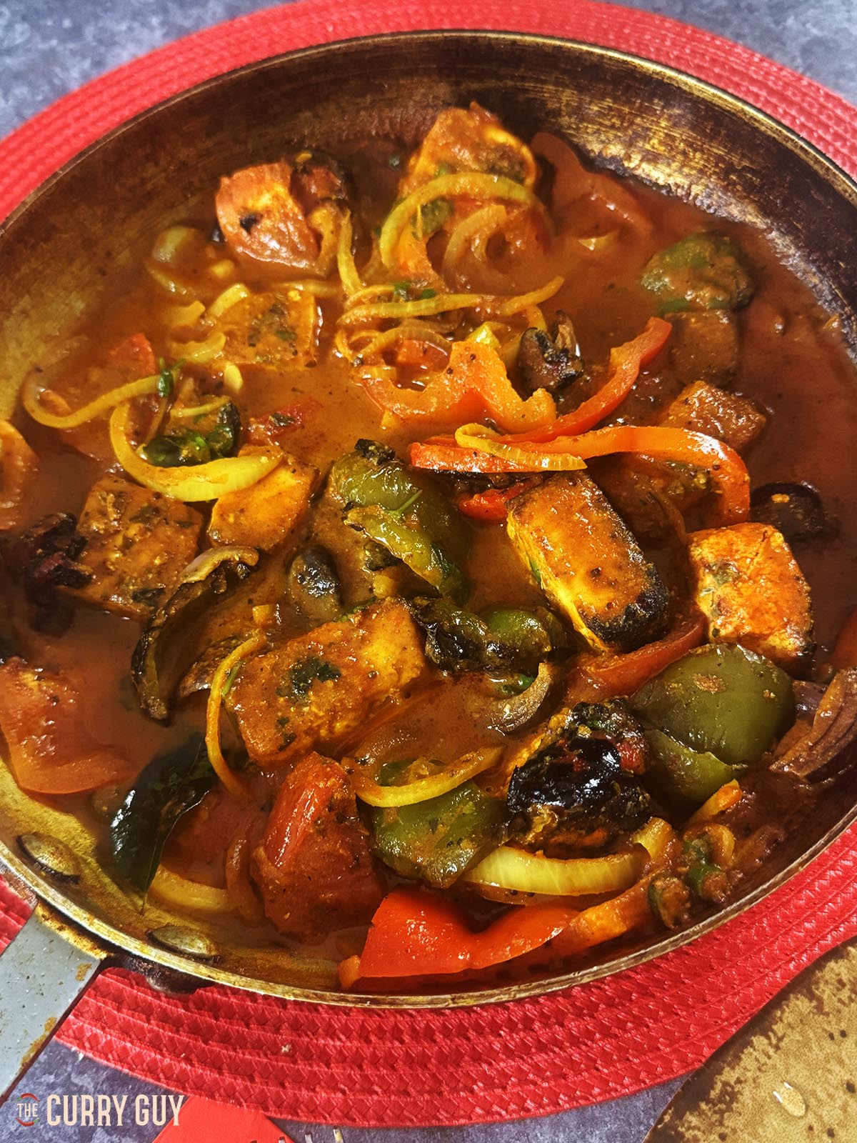 The paneer jalfrezi ready to serve.
