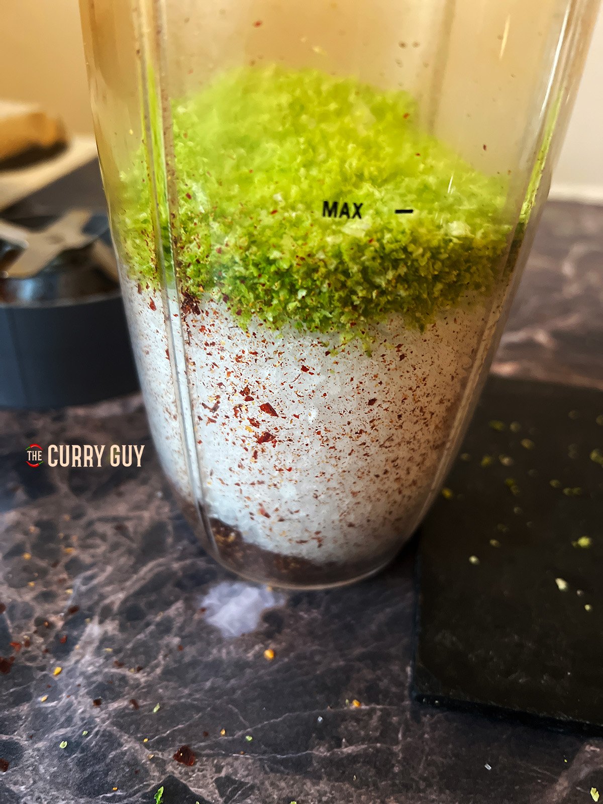 combining the ingredients for the chili lime salt.