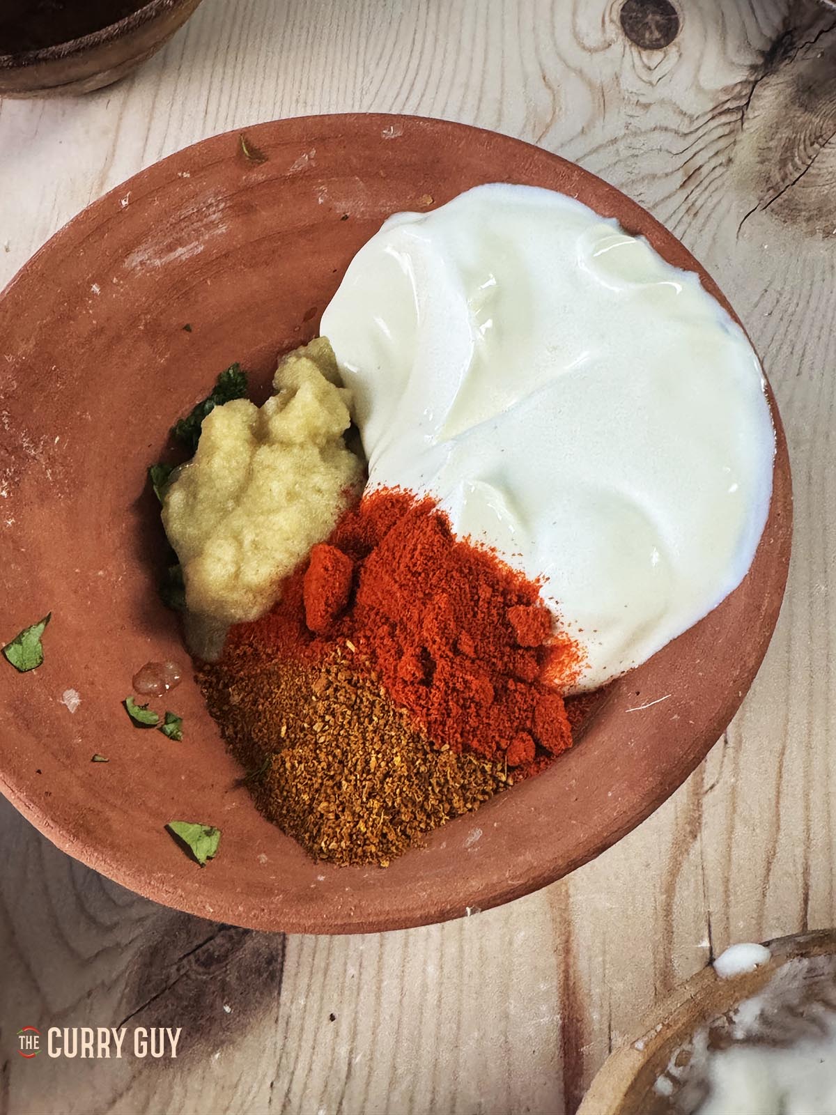 The marinade ingredients in a bowl.