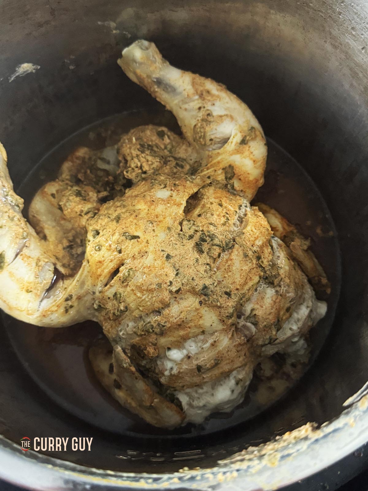 The chicken after 4 hours in the slow cooker.