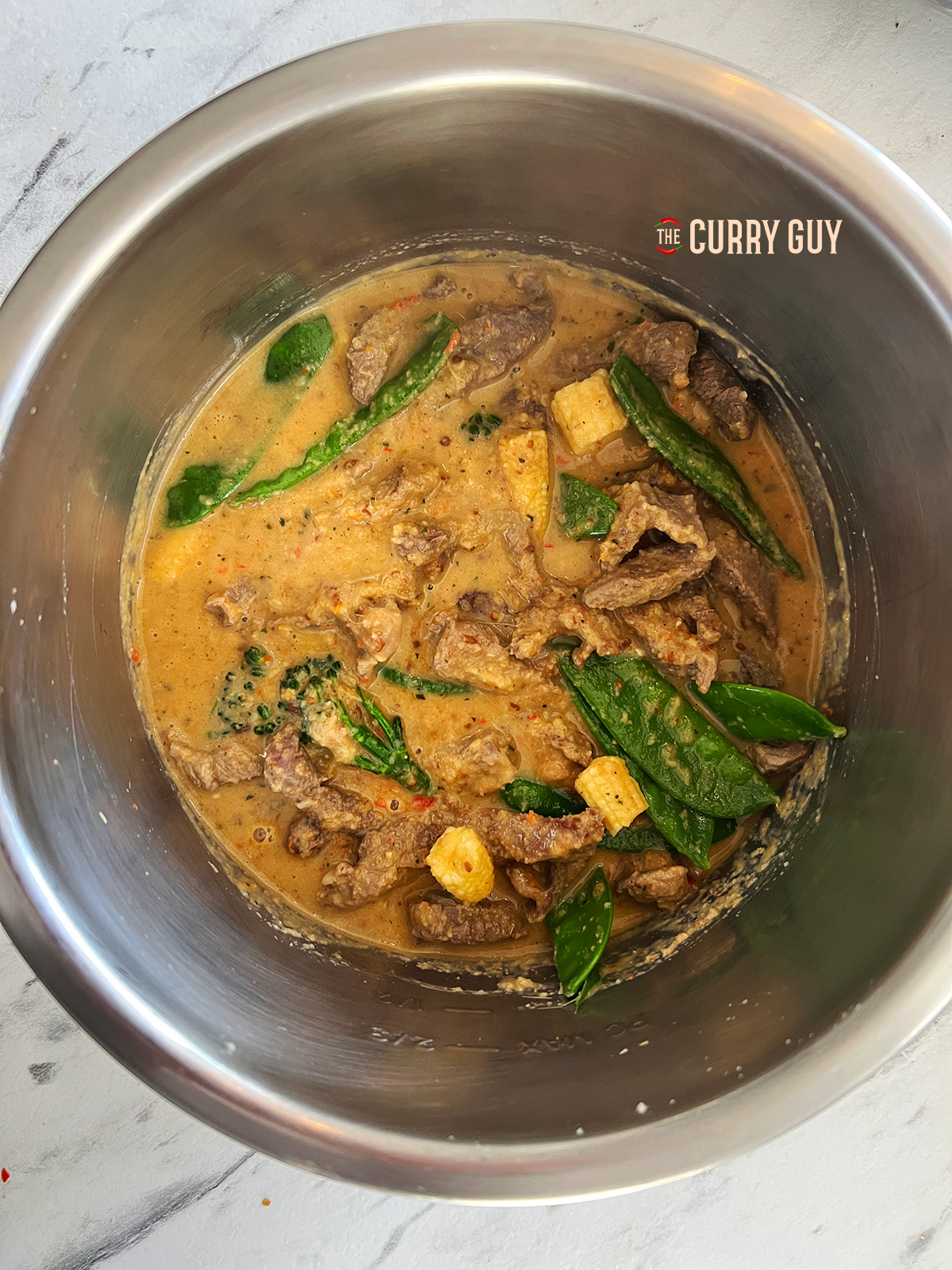Finished recipe for Slow cooker Panang curry 