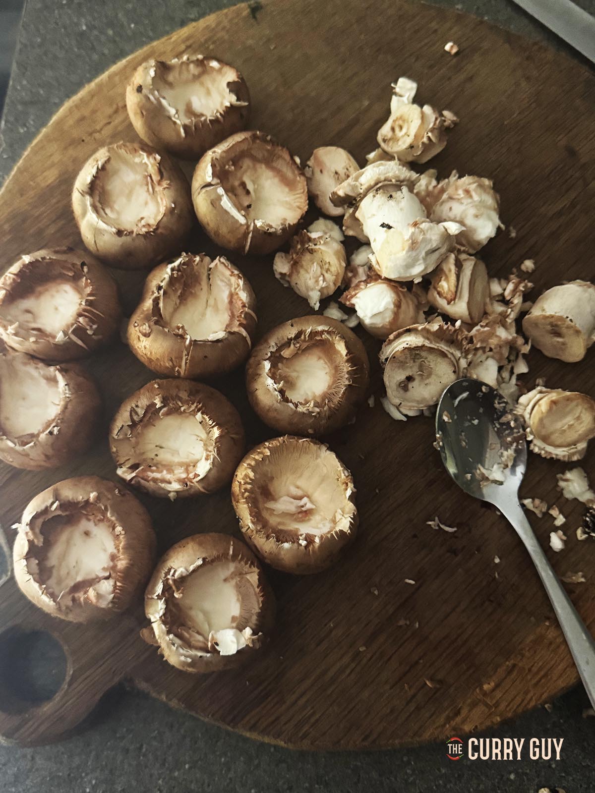 The mushroom after removing the stems.