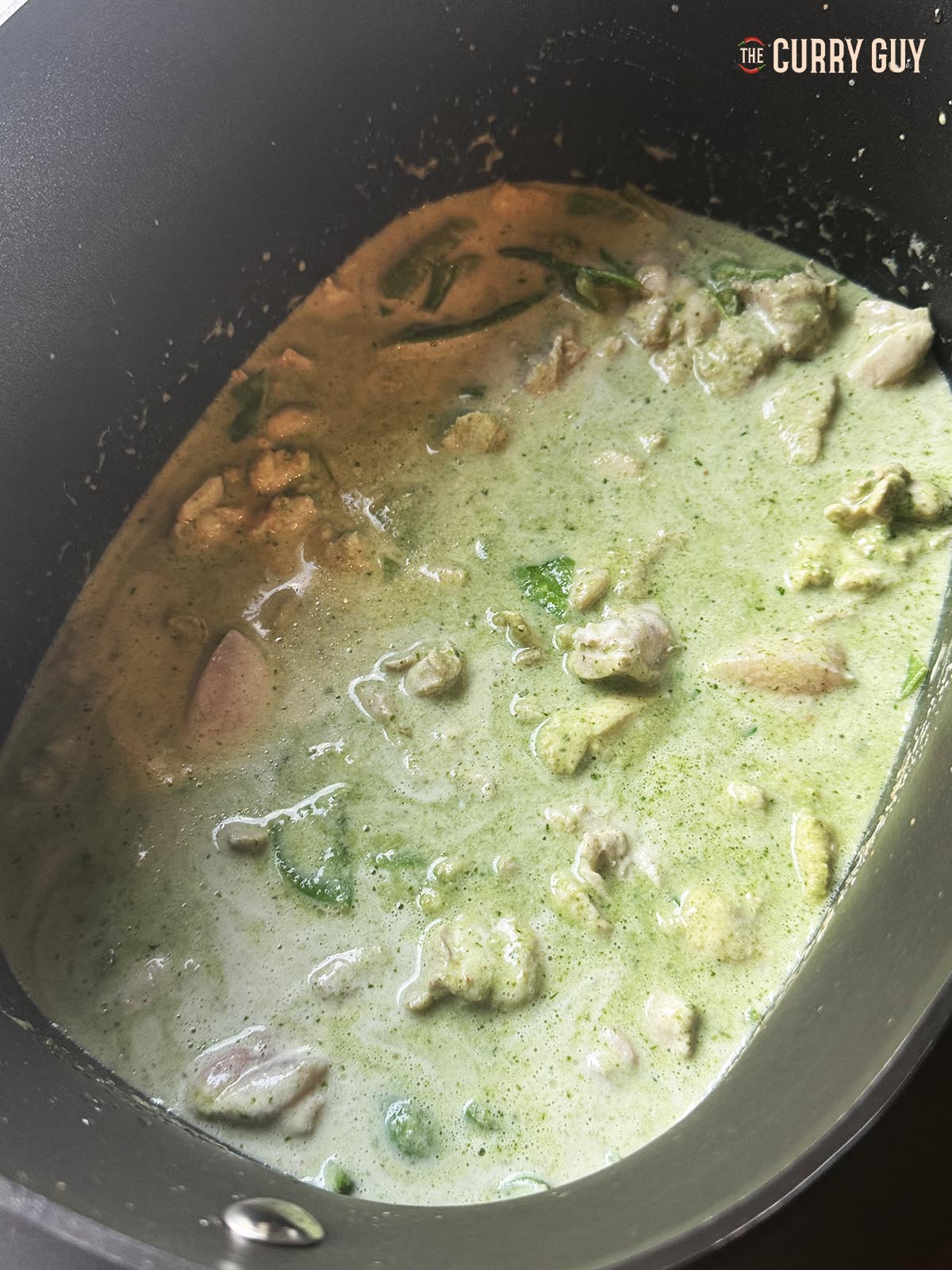 Adding the coconut milk before slow cooking.