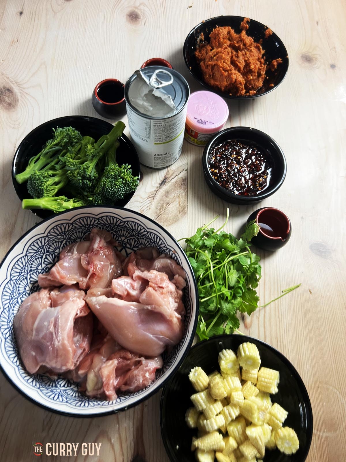 The ingredients for the recipe laid out on a countertop.