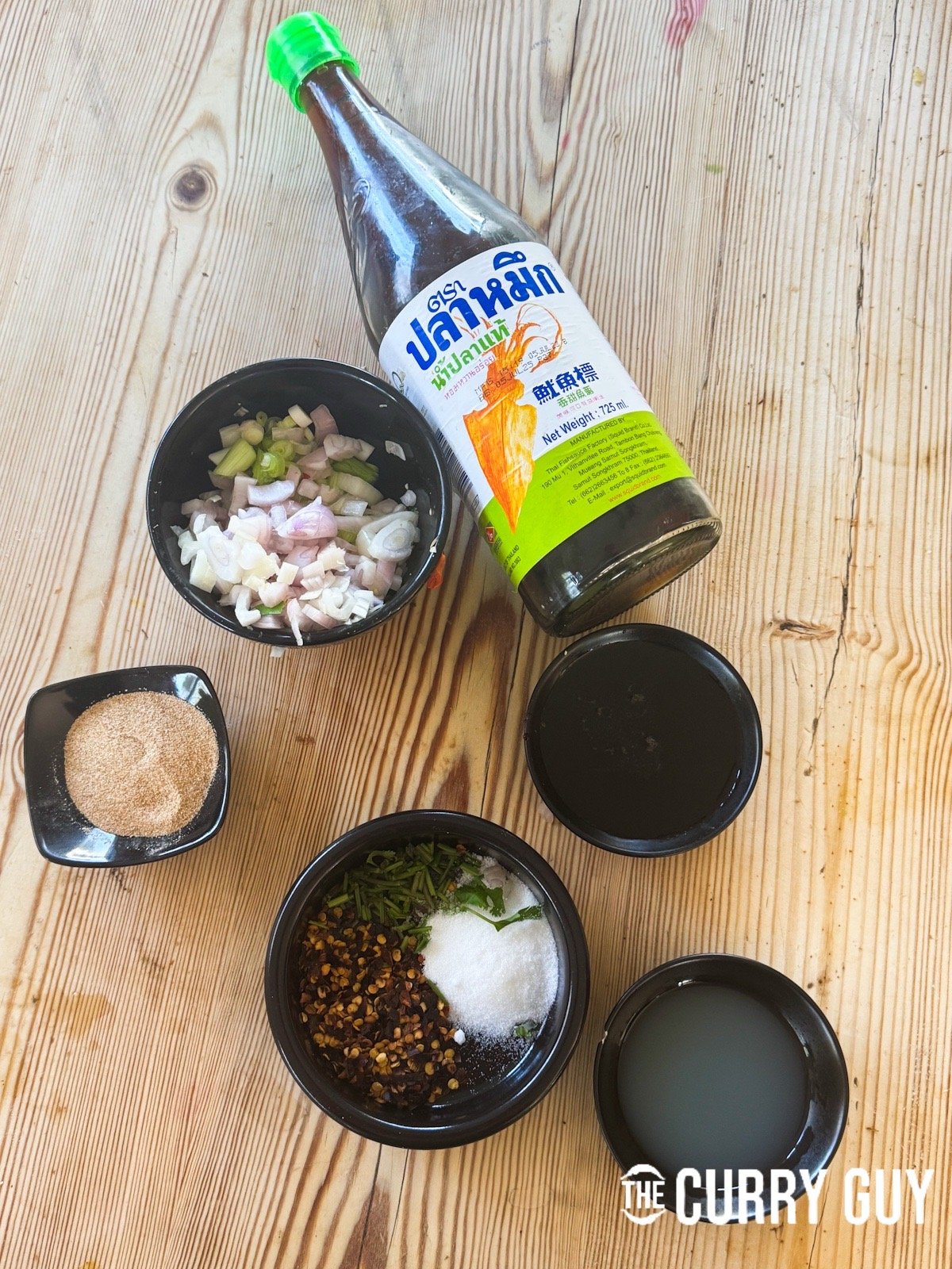 The ingredients for the recipe laid out on a counter top.
