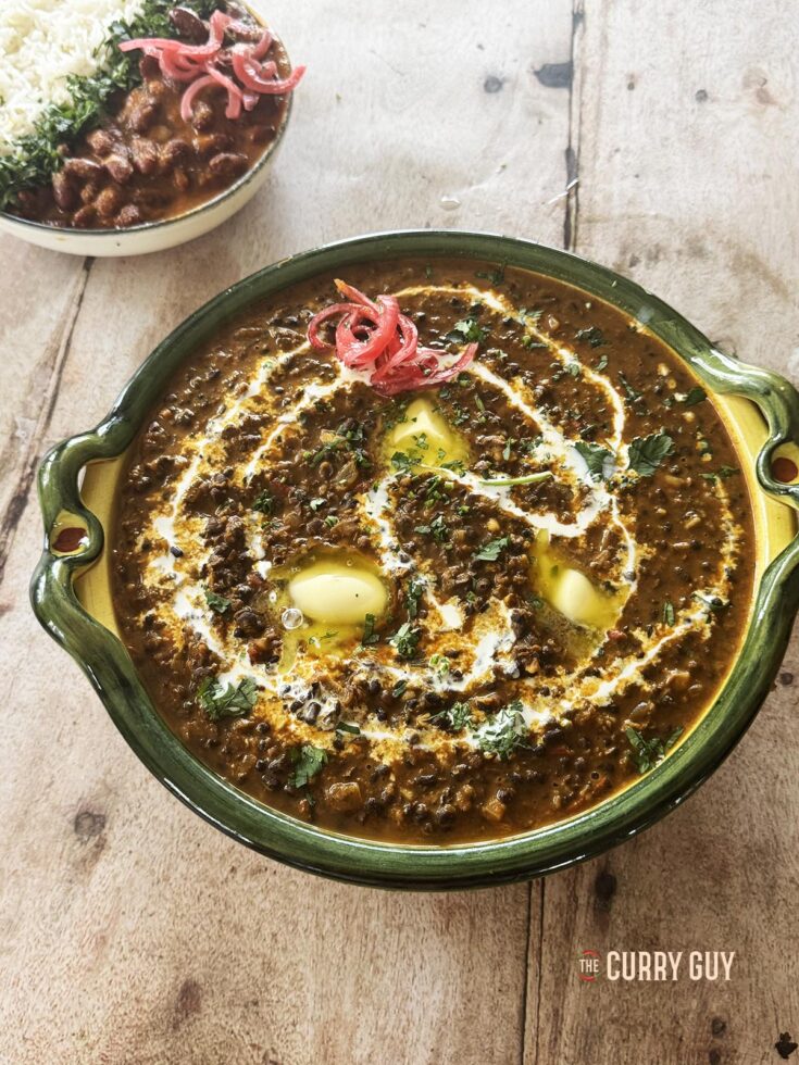 Slow Cooker Dal Makhani in a serving bowl.