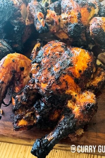 Honey roasted chicken ready for serving.