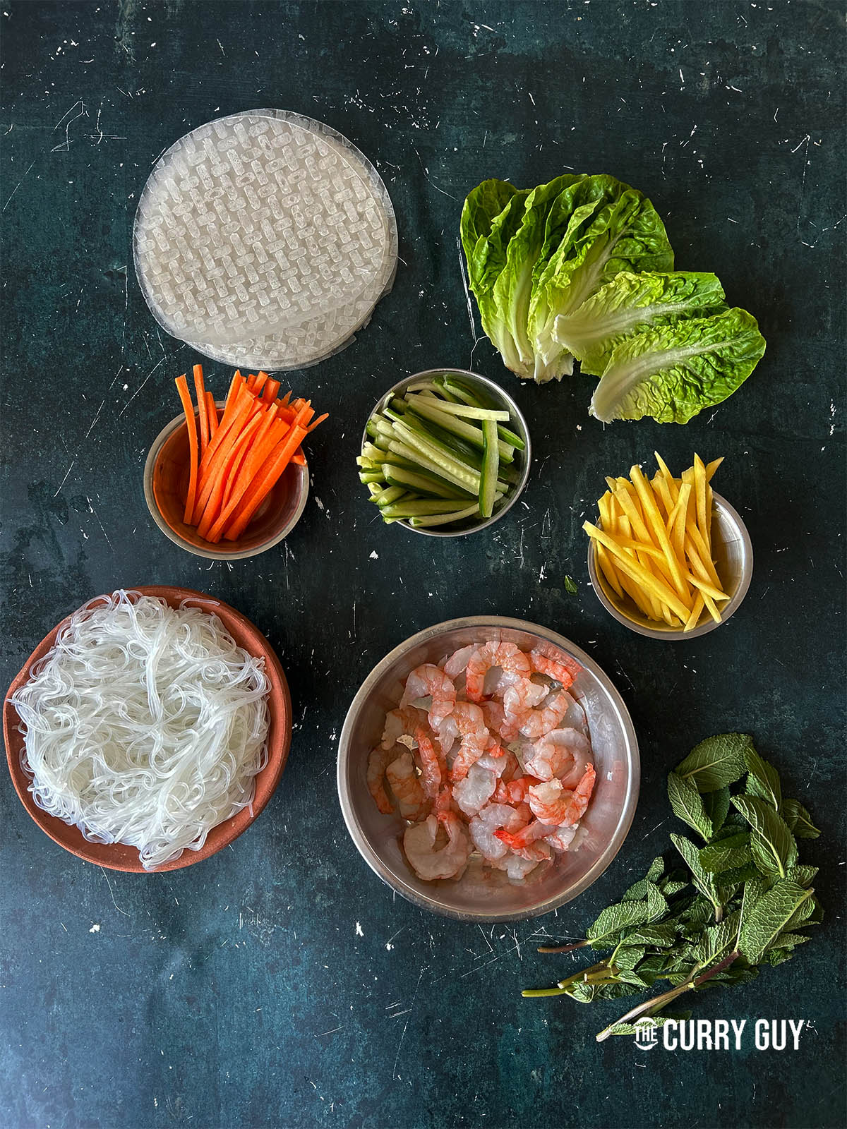 The ingredients for the recipe on a counter top.
