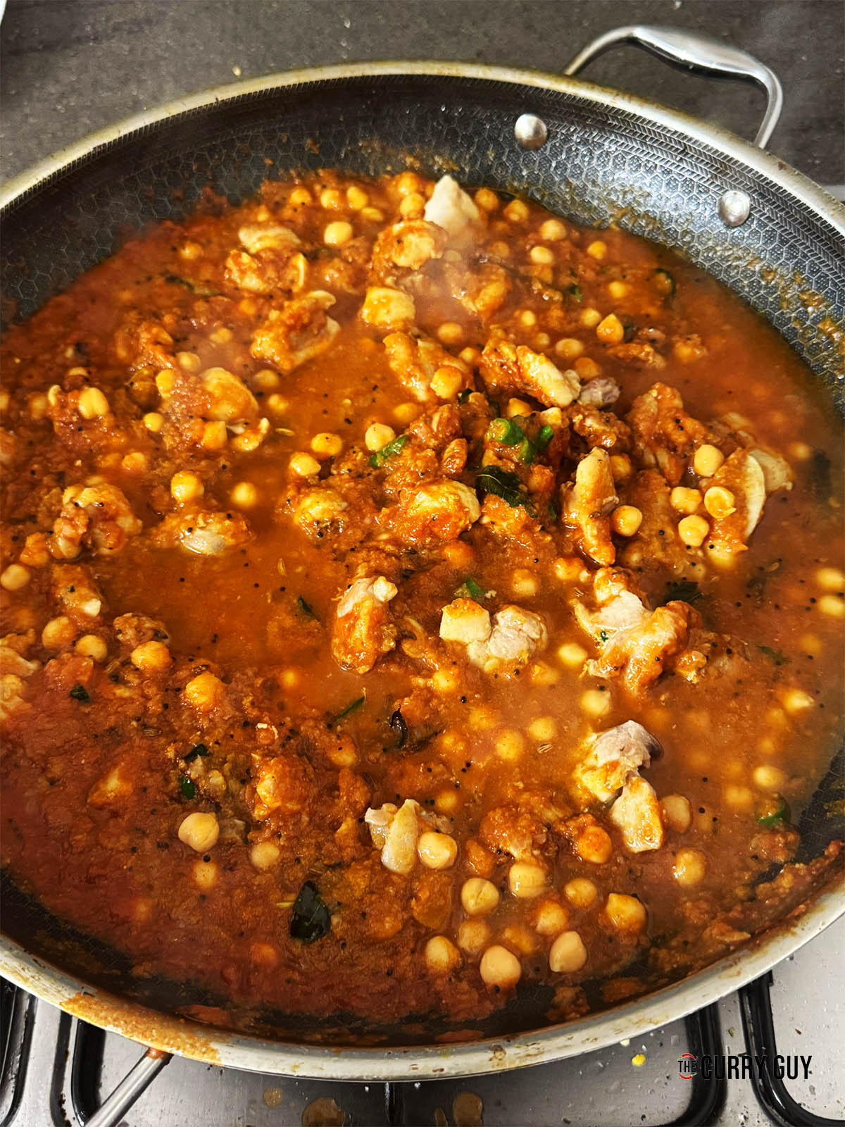 The curry after cooking covered for 8 minutes.