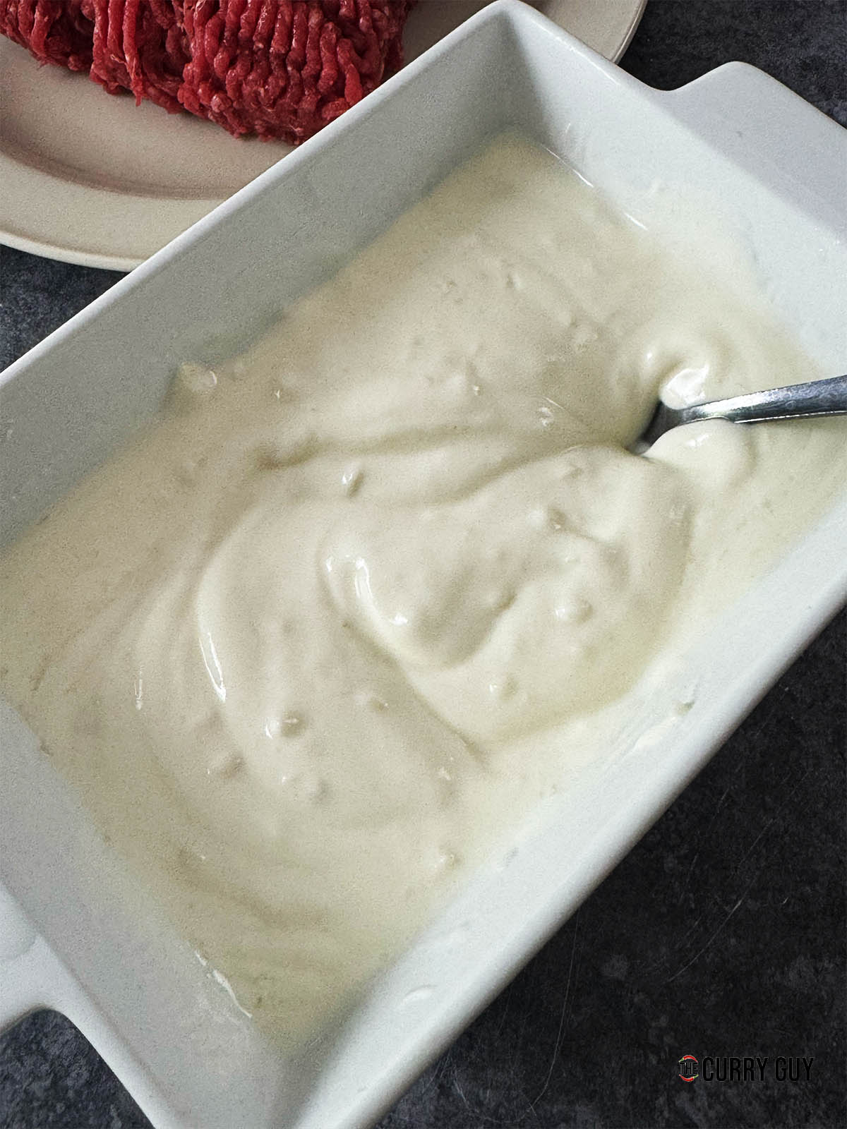 Whisked yoghurt that is creamy smooth.