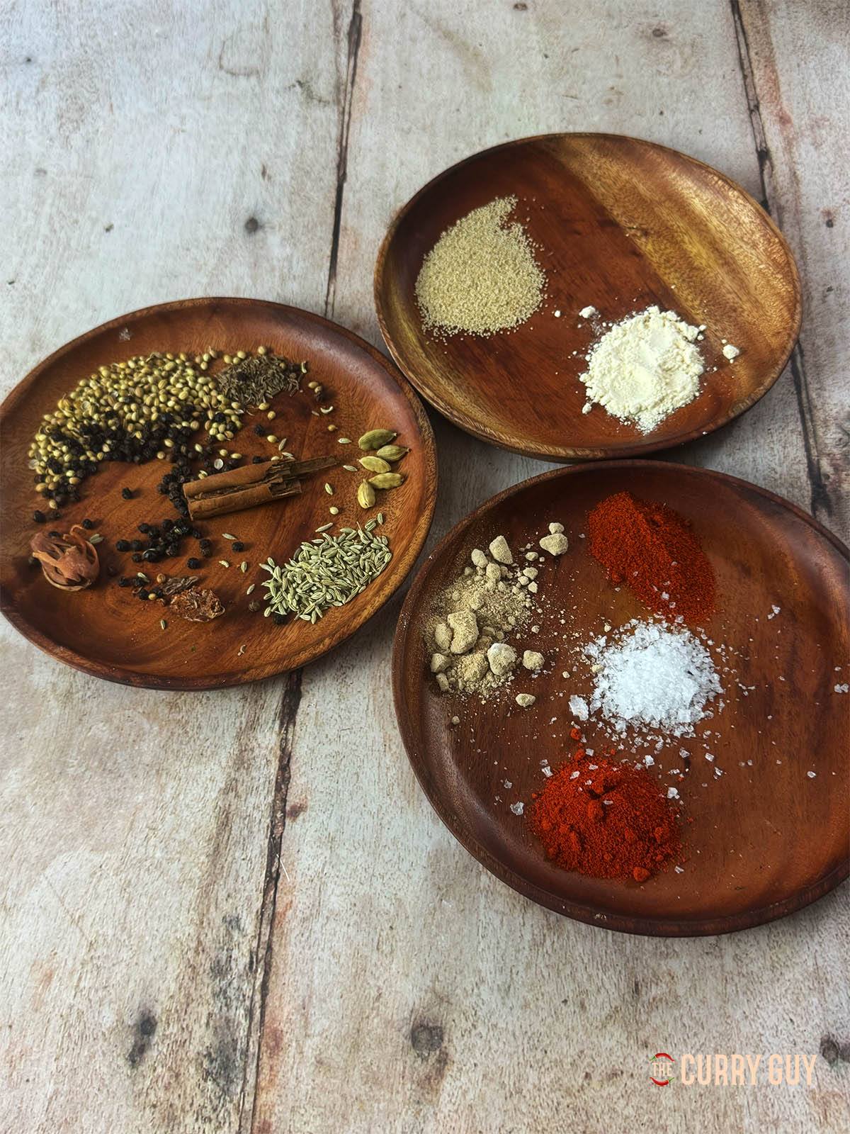 Ingredients for the spice masala.
