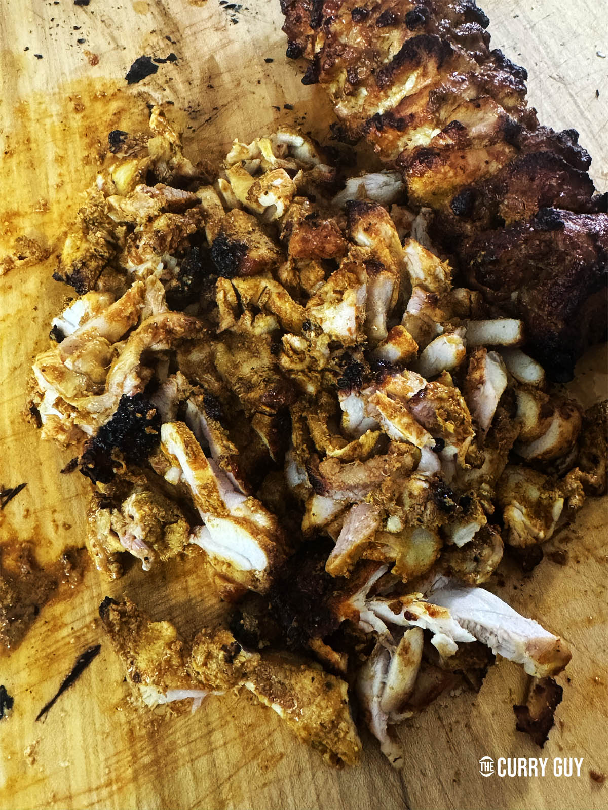 Thinly slice chicken shawarma ready to serve.