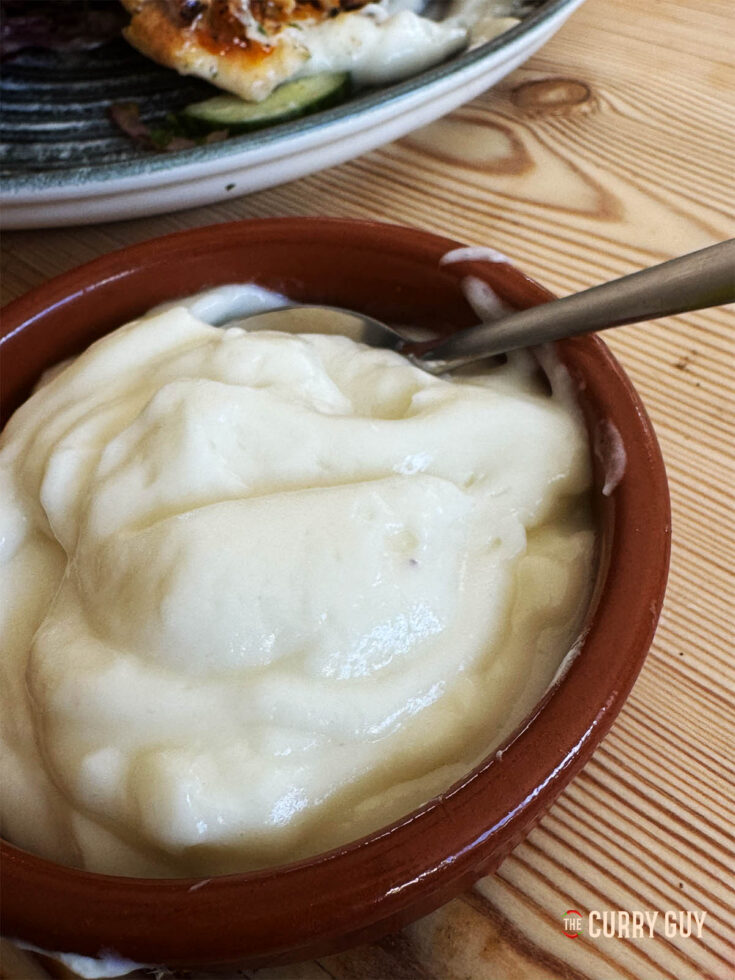 Garlic Sauce in a serving bowl.