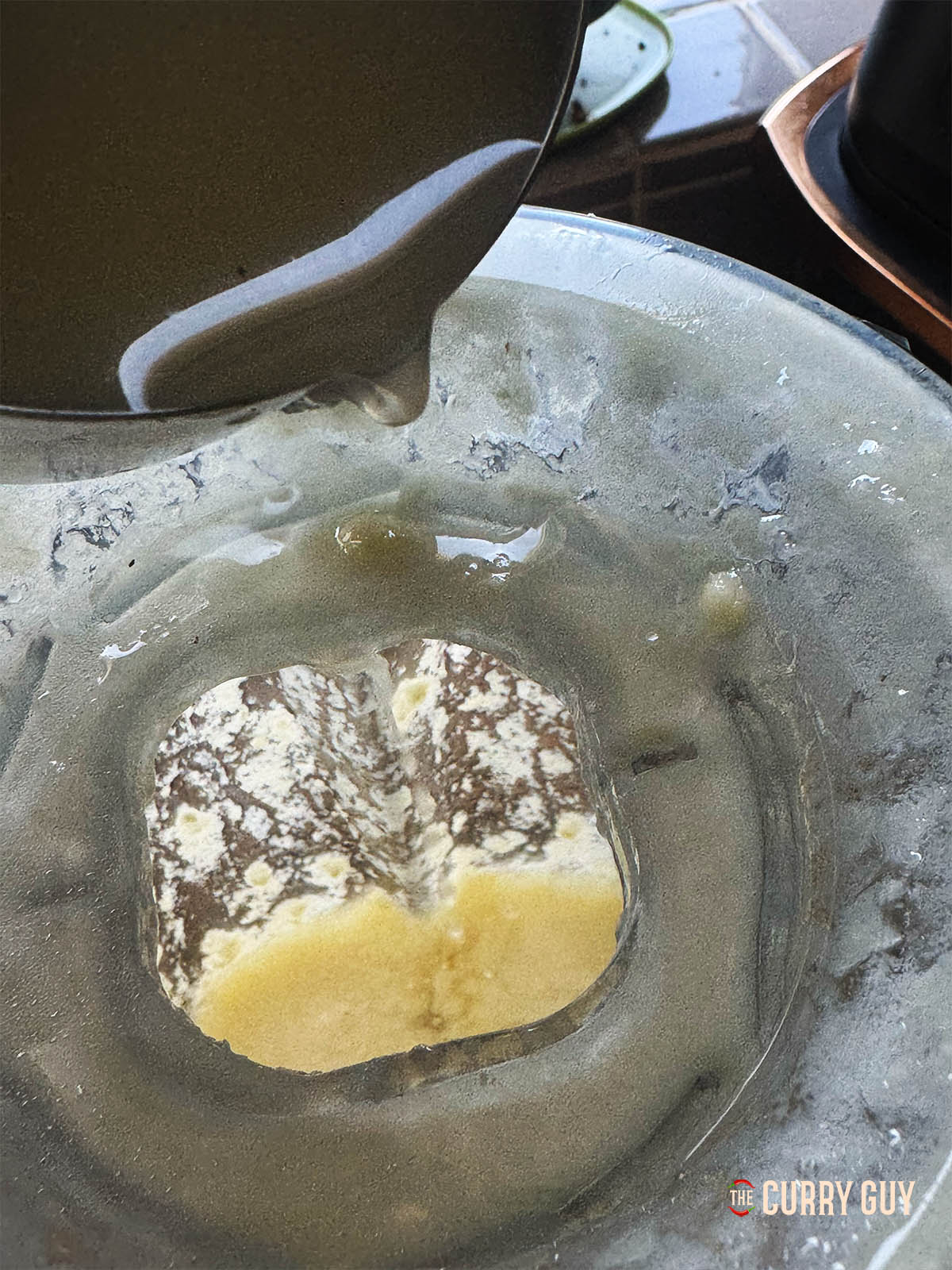 Blending the garlic until really smooth.