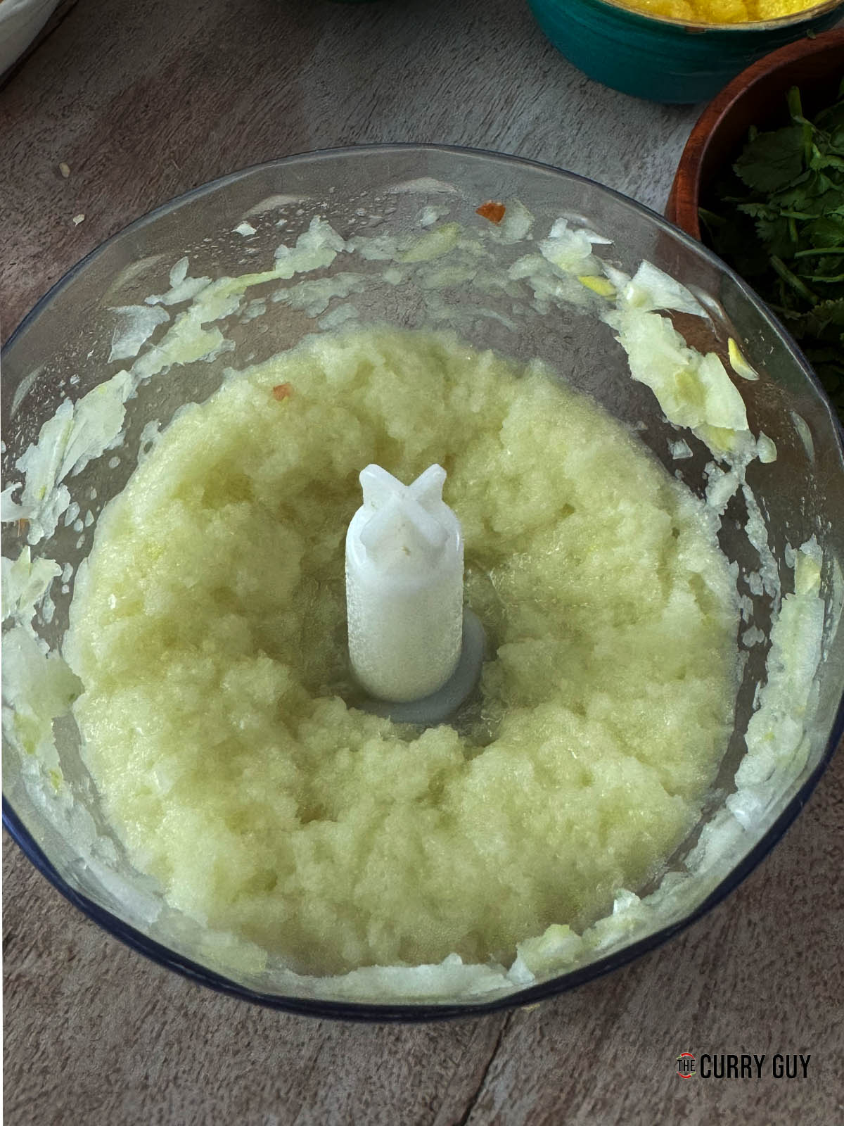The onions blended for the curry.