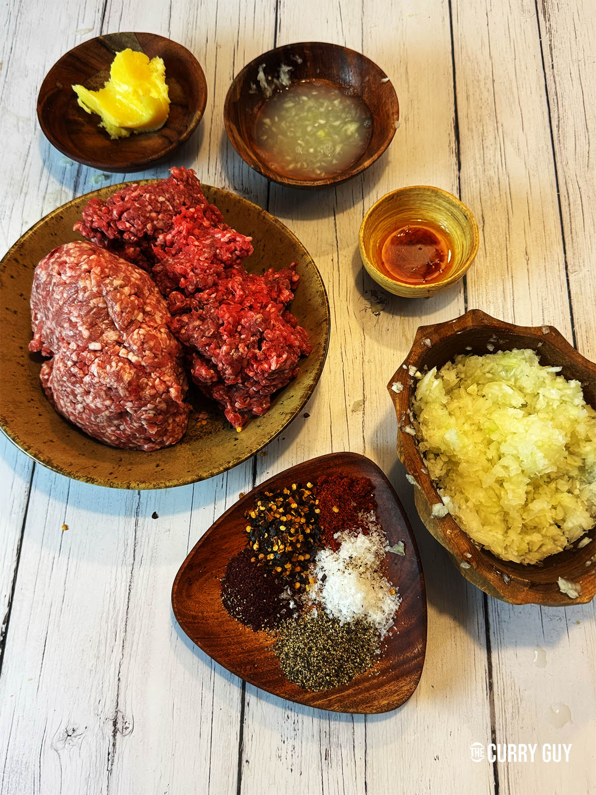 The ingredients for the recipe on a counter top.