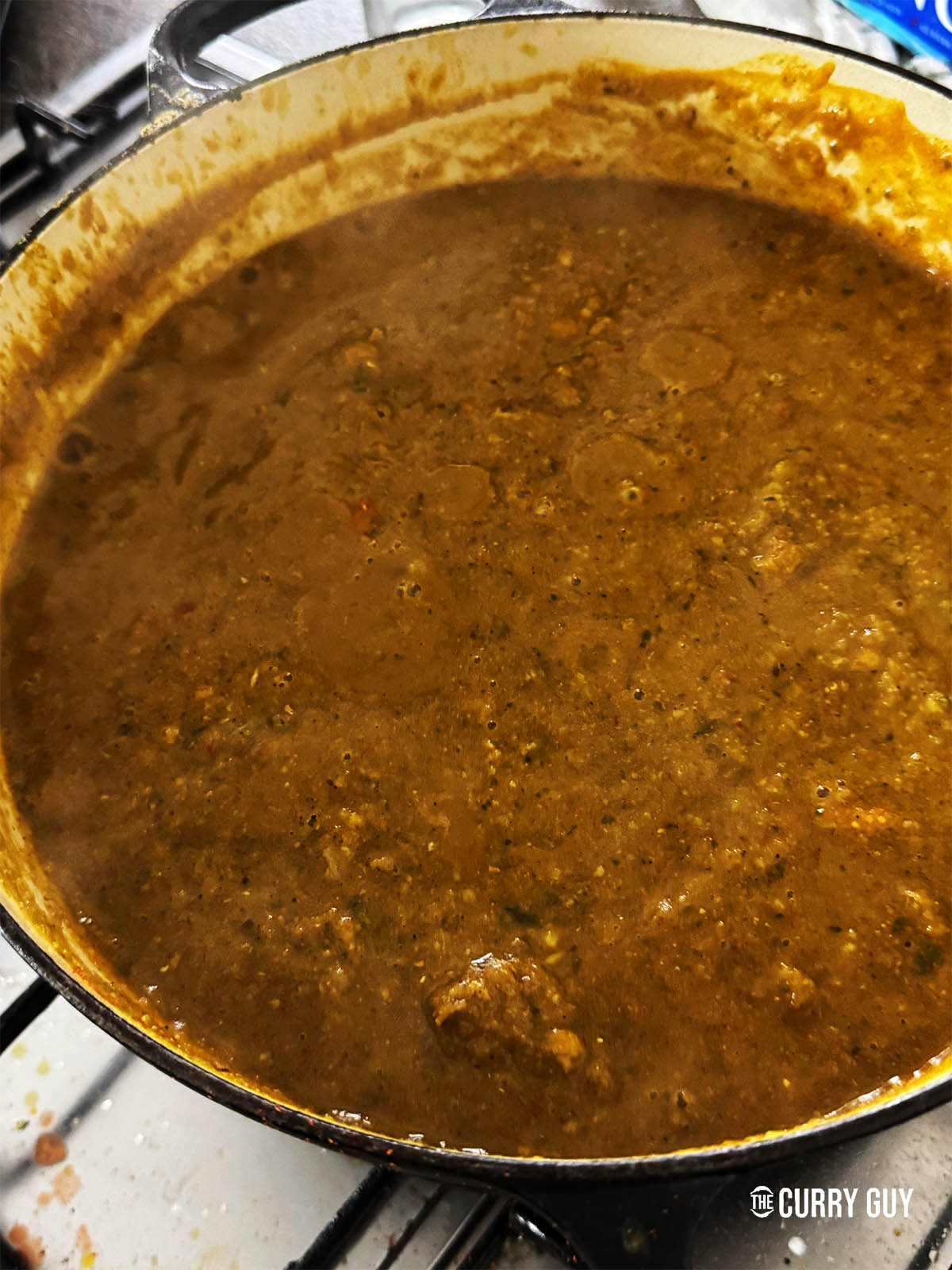The curry after simmering for 45 minutes