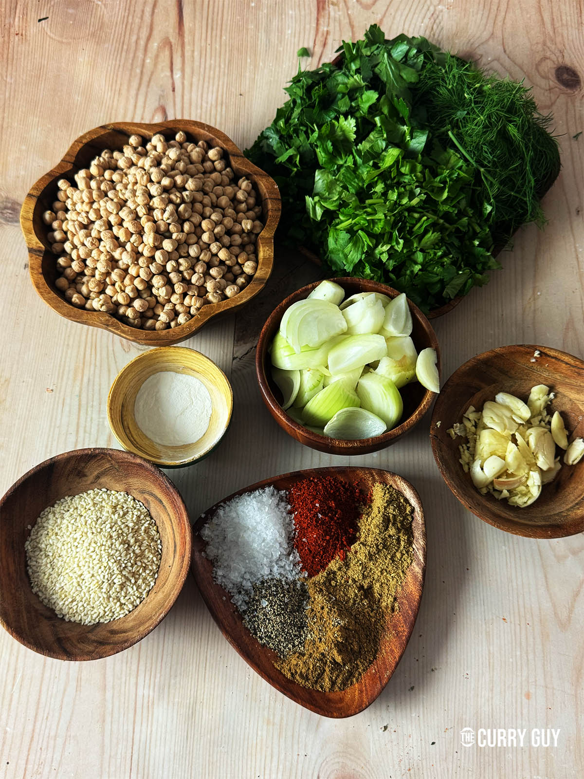 Ingredients for the recipe on a counter top. 