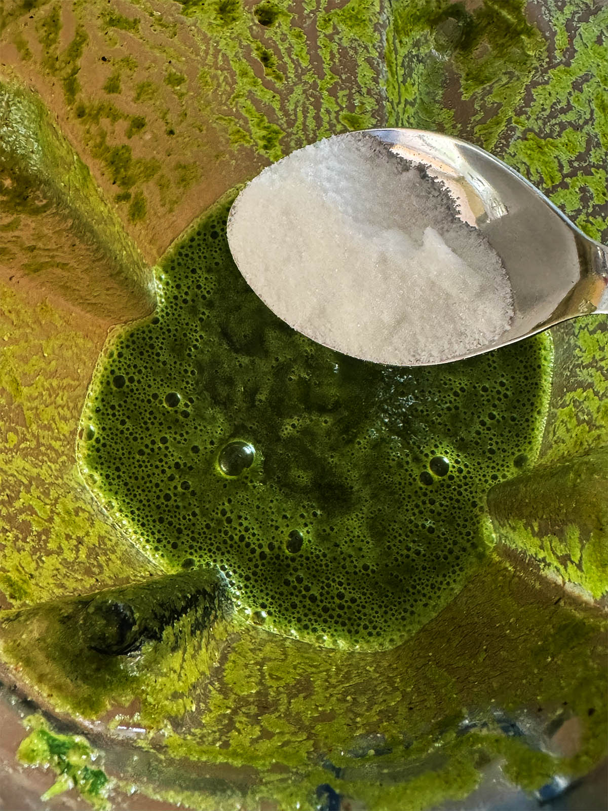 Adding a tablespoon of sugar to the pani water. This can be adjusted later to taste.