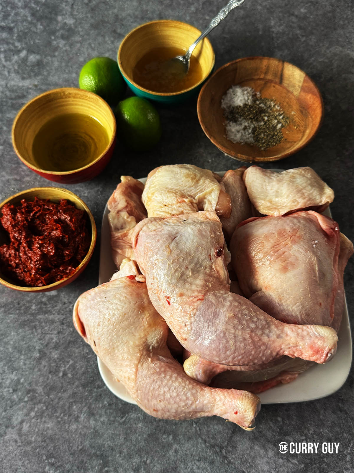 Ingredients for the recipe on a counter top.