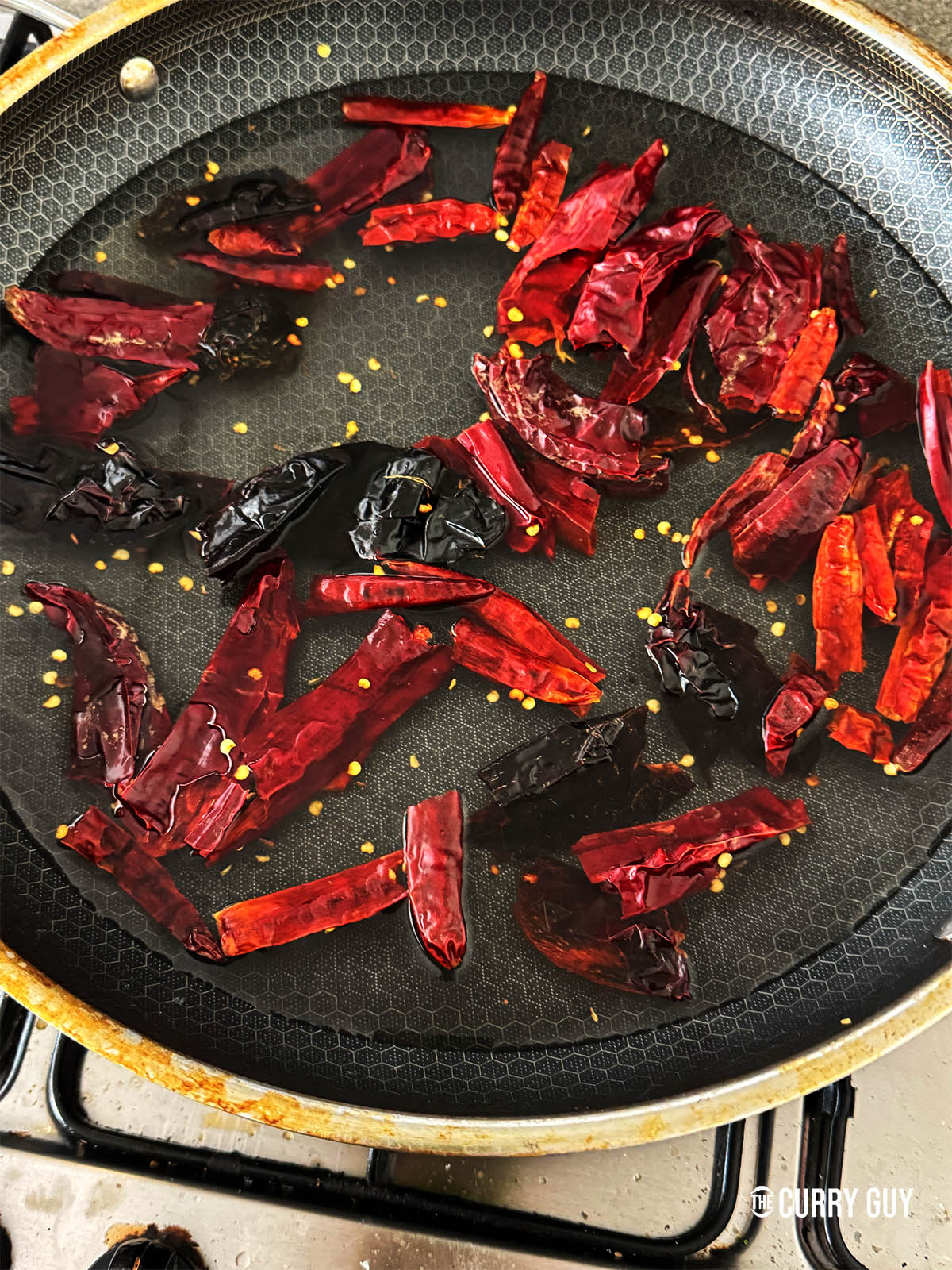 Adding water to the pan