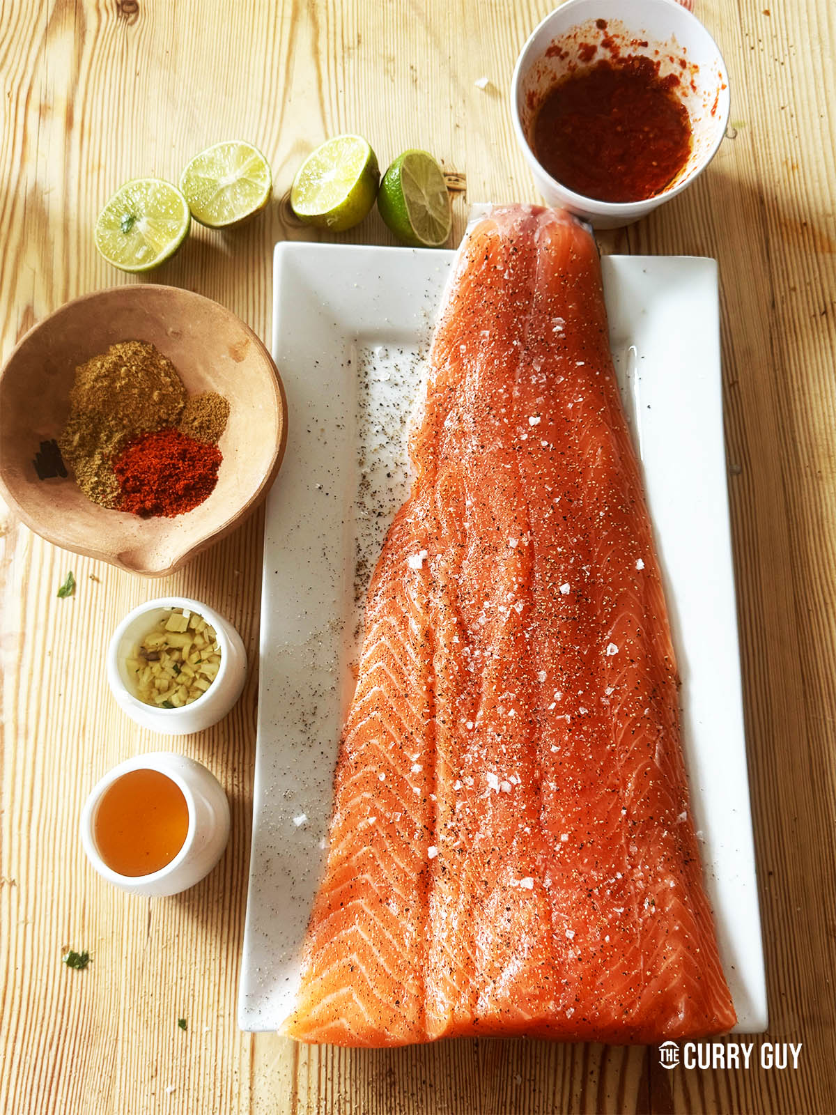 The ingredients for the recipe laid out on the countertop.
