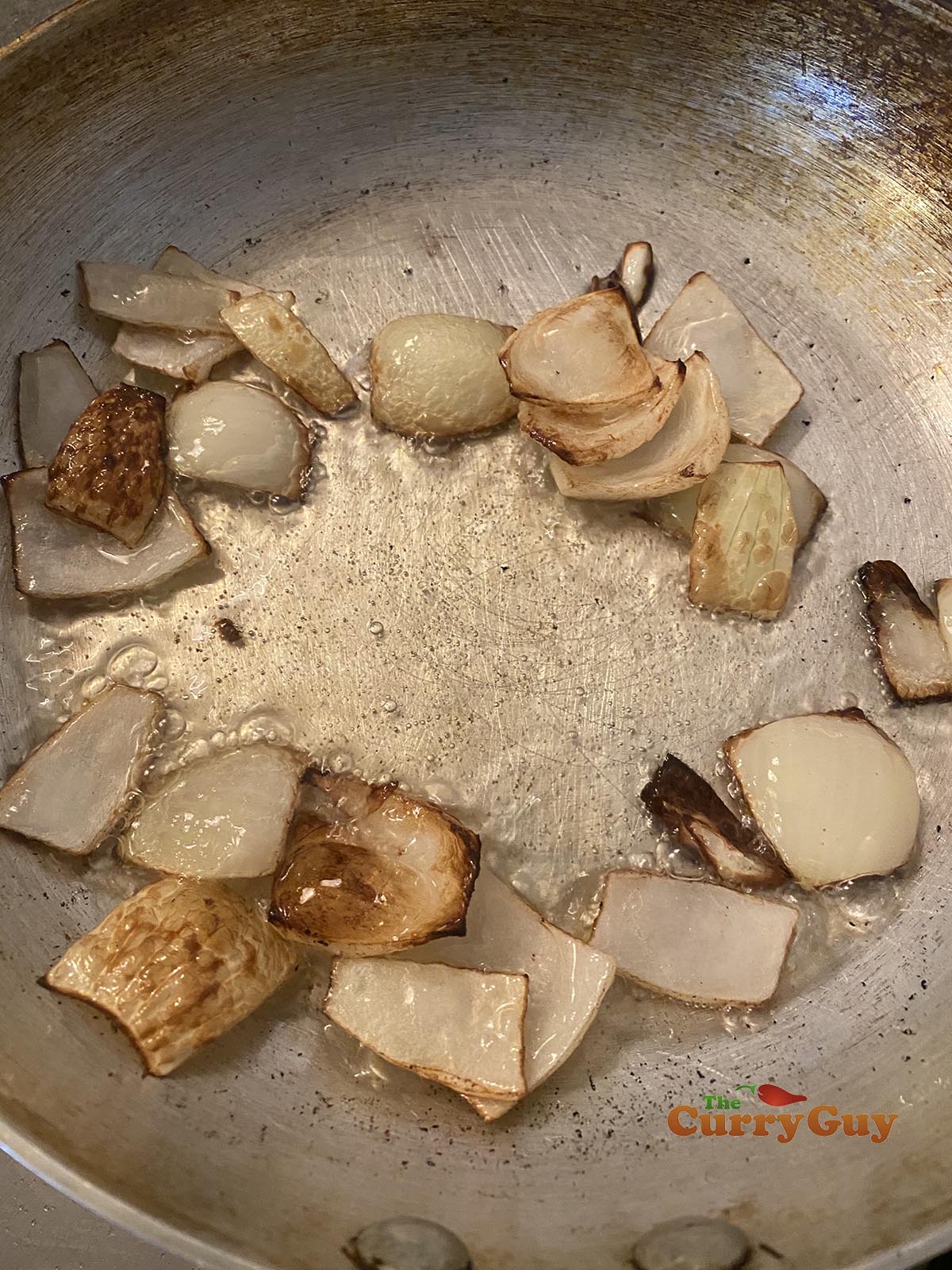 frying onion petals