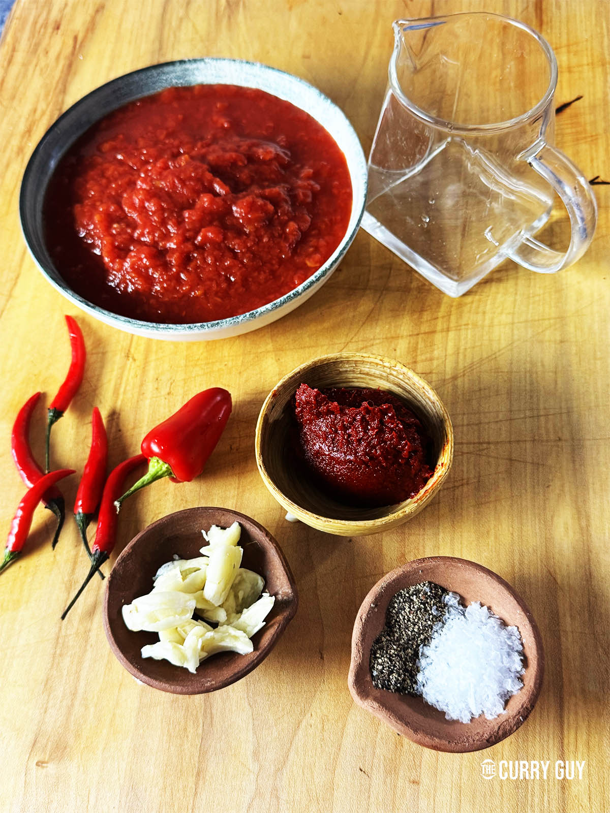 The ingredients for the recipe on a counter top.