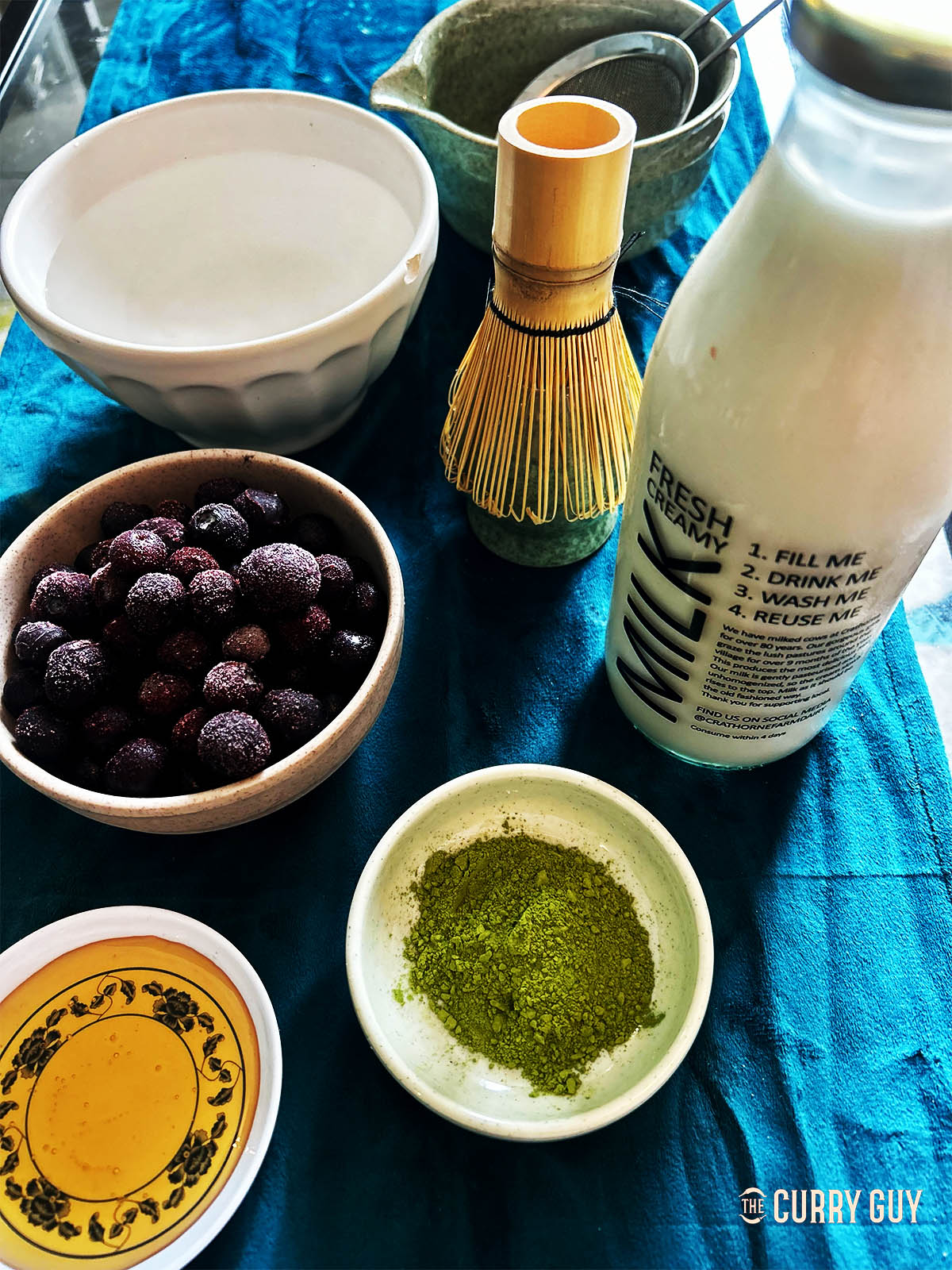 The ingredients for the recipe laid out on a countertop. 