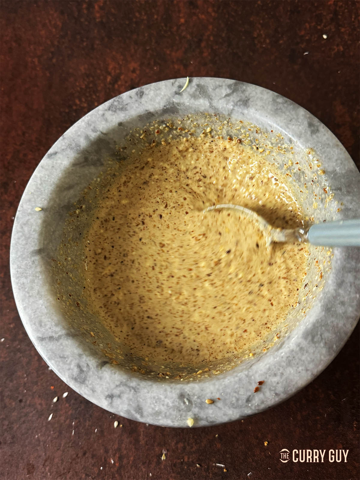 The dressing ready for tasting.