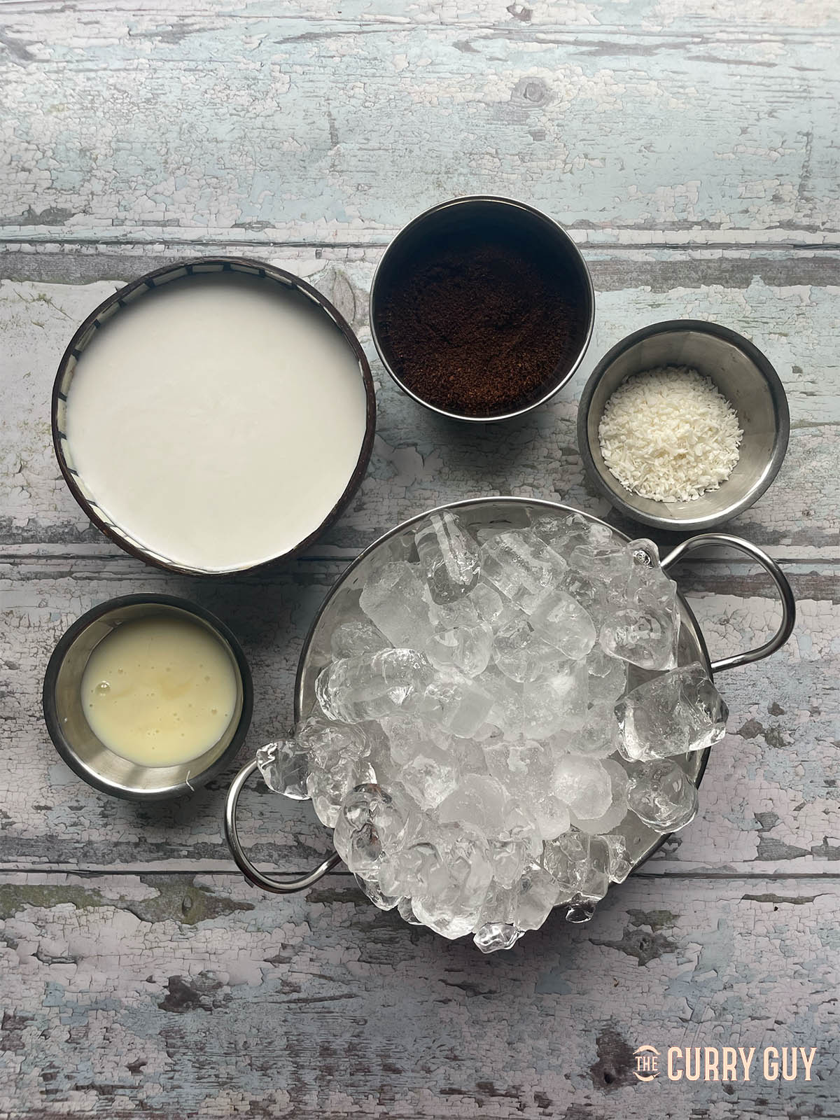 The ingredients for the recipe laid out on a counter top. 