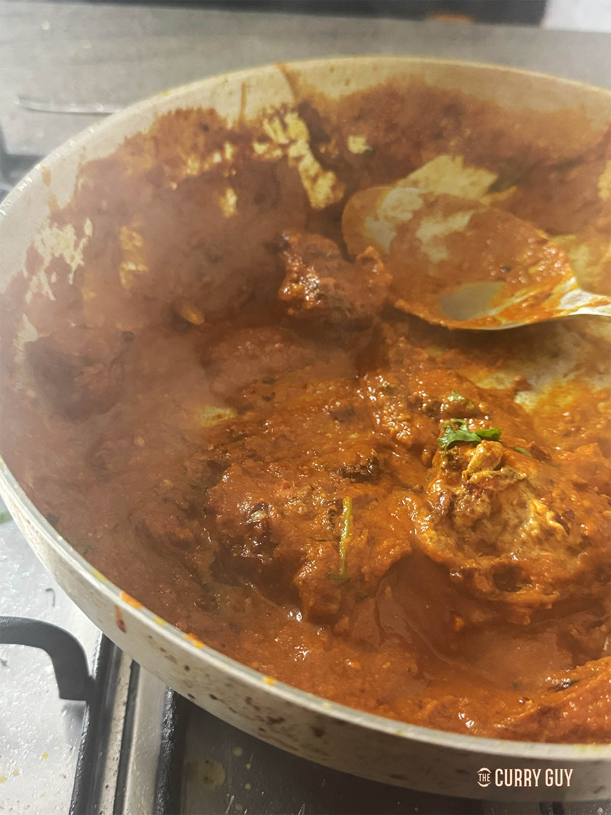 Frying your sauce in the pan.