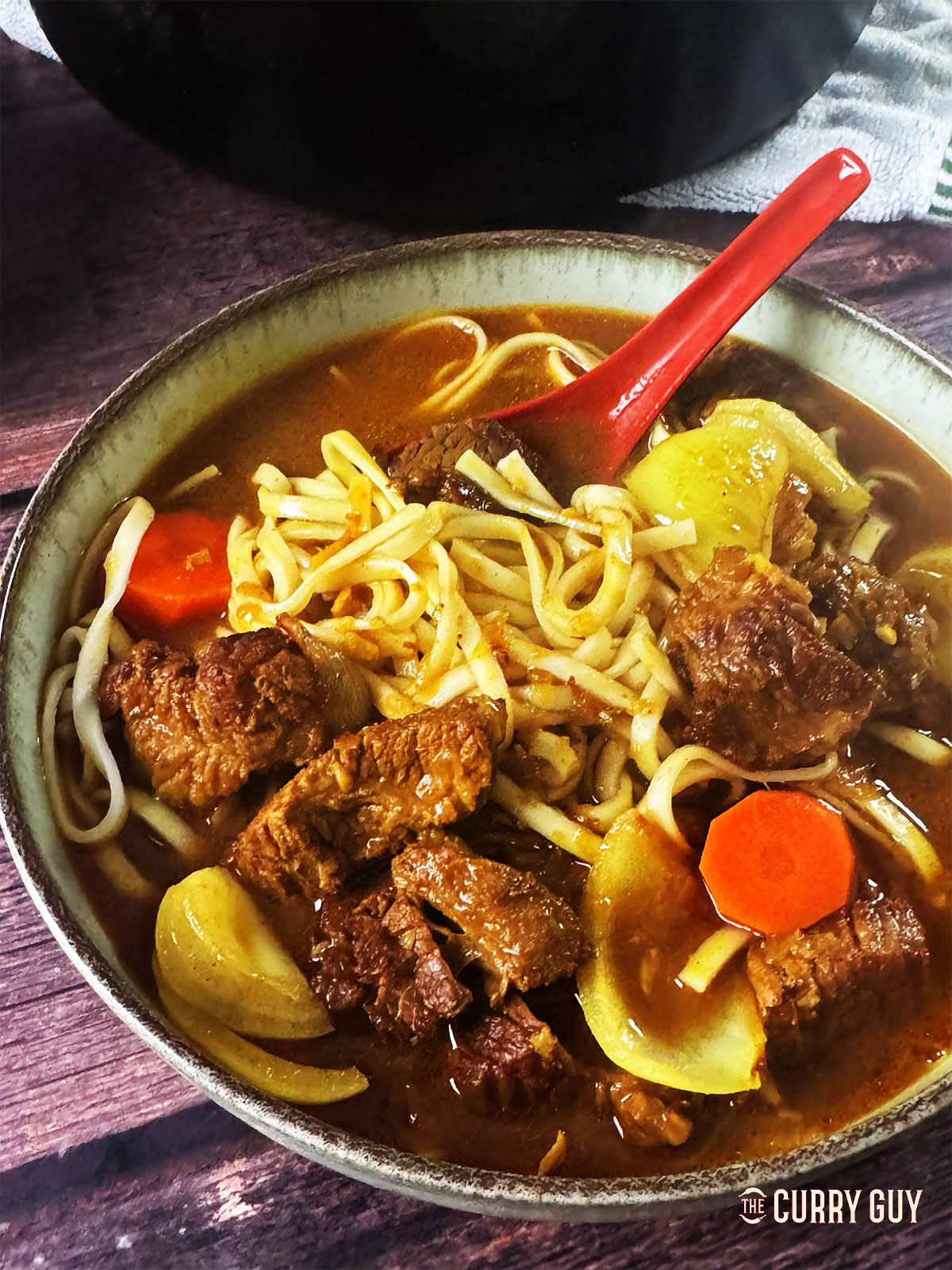 Hong Kong Brisket Curry over ramen noodles.