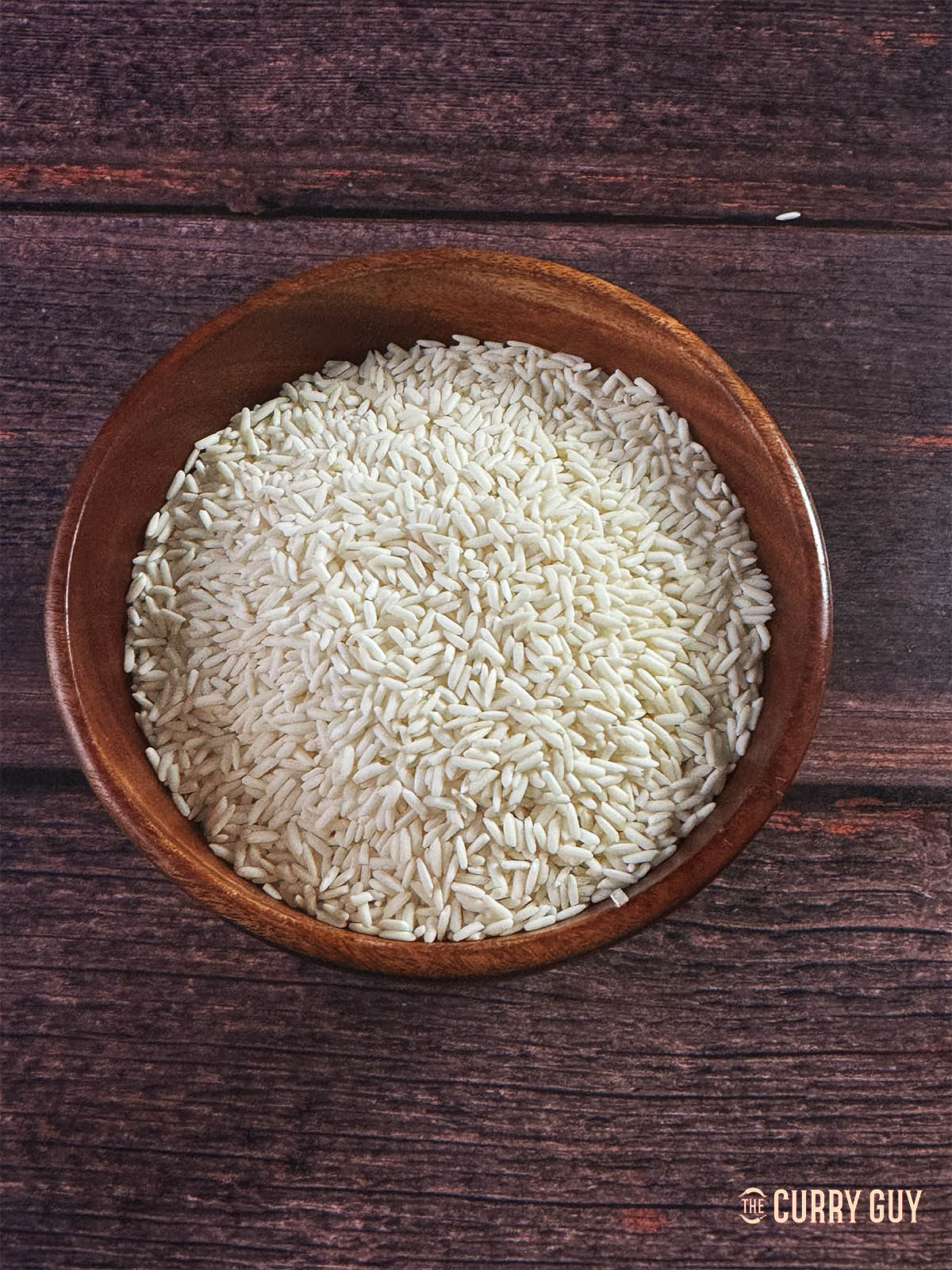 The one ingredient for the recipe, glutinous rice.