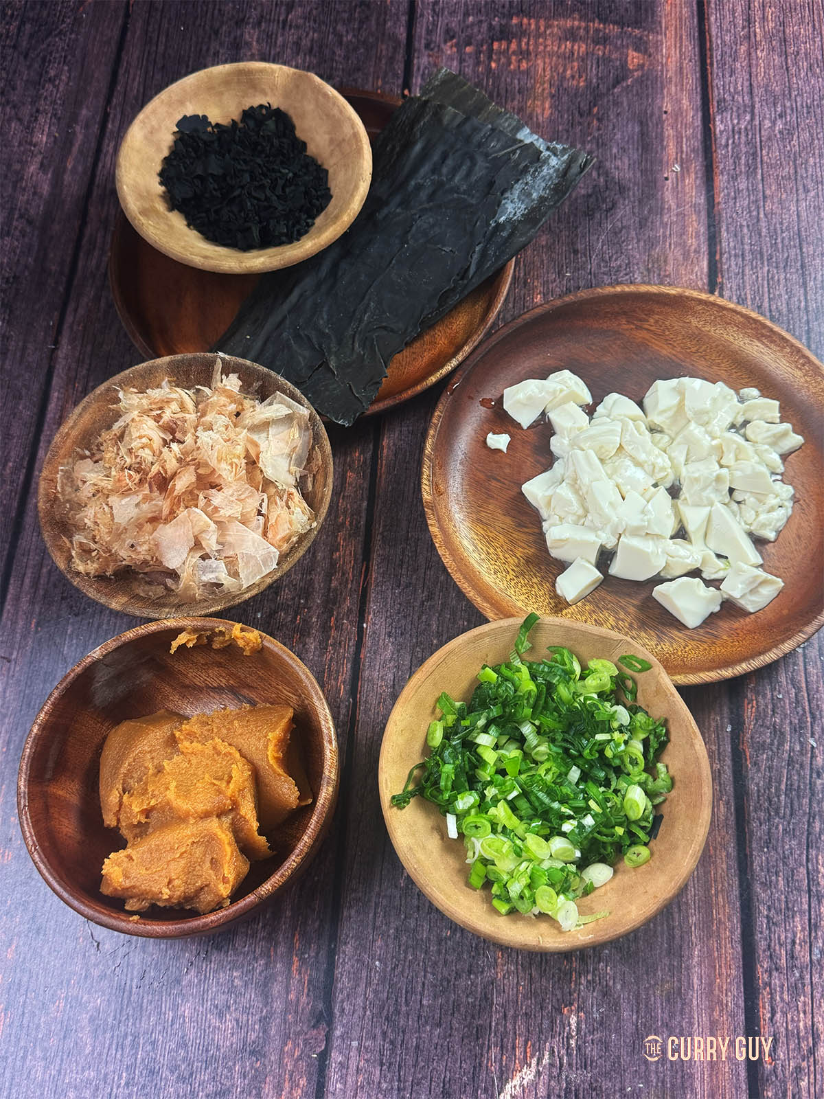 The ingredients for the recipe laid out on a counter top.